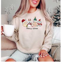 cat christmas sweatshirt, meowy christmas sweater, meowy catmas, christmas cat shirt, christmas gifts, funny christmas c