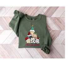 cat christmas sweatshirt, meowy catmas, meowy christmas sweater, christmas cat shirt, christmas gifts, funny christmas c