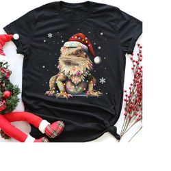 bearded dragon christmas shirt, bearded dragon snow shirt, bearded dragon christmas light, bearded dragon gift owner