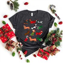 dachshund christmas shirt, santa dachshund shirt, cute dachshund christmas gift, dachshund lover shirt