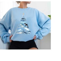 whale christmas tree shirt, whale christmas shirt, whale lover shirt, ocean animal shirt