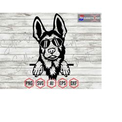 cool peeking belgian malinois svg, belgian malinois svg, belgian k9 svg, dog svg, cricut, vinyl cutter, decal sticker, t