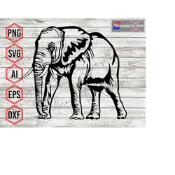 elephant svg, elephant silhouette - clipart, cricut, cnc, vinyl cutter, decal sticker, t-shirt file.