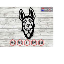 belgian malinois silhouette, belgian malinois head svg, belgian svg, dog svg, cricut, cnc, laser, vinyl cutter, decal st