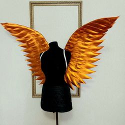 bronze wings costume, angel wings, phoenix wings, wings of fire, sexy cosplay, fire bird, gold adult wings