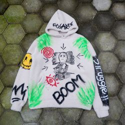 unleash your urban edge with the kaws companion-inspired hand-painted hoodie