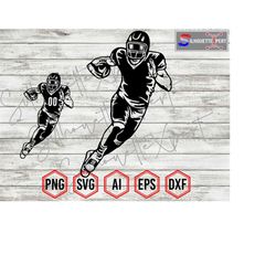football player silhouette 3, american football svg, football player svg - cricut, cnc, vinyl cutter, decal sticker, t-s
