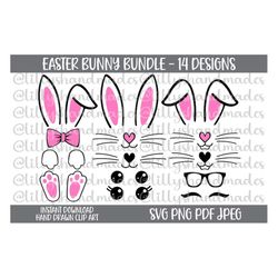 easter bunny svg, bunny ears svg, bunny face svg, easter bunny png, bunny ears png, bunny monogram svg, boy bunny svg, b