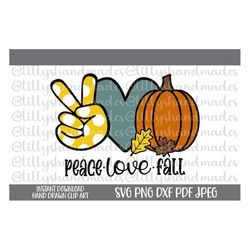 Fall Svg Designs, Peace Love Fall Svg, Fall Tshirt Svg, Fall Sublimation, Peace Love Fall Png, Fall Shirt Svg Fall Vibes