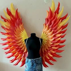 phoenix costume wings, red yellow orange wings, fiery wings, wings of fire, fire bird costume wings, angel wings costume