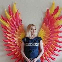 phoenix costume wings, red yellow orange wings, fiery wings, wings of fire, fire bird costume wings, angel wings costume