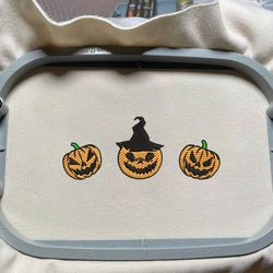 howdy pumpkin embroidery design, happy halloween embroidery design for shirt, horror halloween 3 sizes, format exp, dst, jef, pes