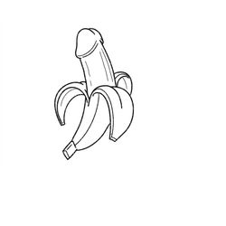 line art banana penis svg, dick svg, erotic wall art, sensual wall decor. vector, cut file cricut, silhouette, decal, st