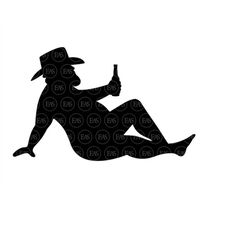cowboy mudflap guy with beer bottle svg, chubby man svg, thick sexy curvy trucker guy svg. vector cut file cricut, silho