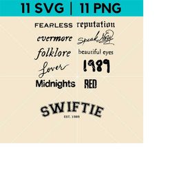 taylor swift album png | swiftie svg | midnights, taylor's version digital clip art vector files | cricut, silhouette, c