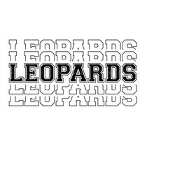 stacked leopards svg, go leopards svg, run leopards svg, leopards team svg, sport jersey font. vector cut file cricut, p