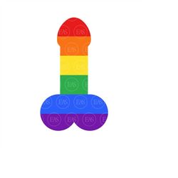 Penis Rainbow Flag Svg, Lgbtq Svg Clip art, Vector Cut file for Cricut, Silhouette, Pdf Png Dxf Eps, Sticker, Decal, Vin