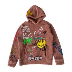 elevate your streetwear game with our hand-painted sherpa hoodie