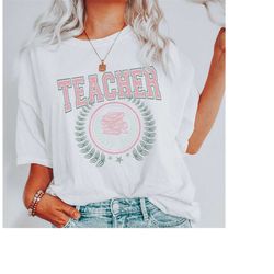 comfort colors teacher varsity shirt, university teacher t-shirt, back to school teacher gift, unisex teacher life top,t