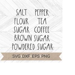 pantry labels svg - canister labels svg - kitchen labels cricut cut file - kitchen labels  silhouette cut file - caniste