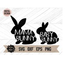 mama bunny and baby bunny  svg - mama and baby bunny svg - bunny cricut cut file - bunny silhouette cut file - easter sv