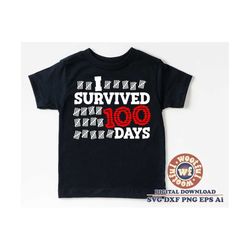 i survived 100 days svg, 100 days of school svg, 100th day svg, hundred days svg, tally marks svg, svg dxf eps ai png si