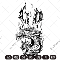 dragon svg, dragon on fire ,dragon detailed,dragon vector, chinese dragon svg, fantasy dragon svg, asian dragon svg, dra