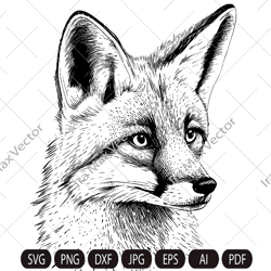 Fox svg /FOX Face svg / Fox Head svg / Fox Mascot svg / Fox Printable /Fox detailed/ INSTANT DOWNLOAD