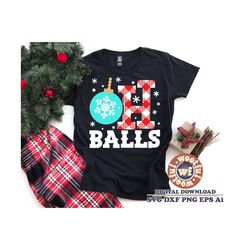 oh balls svg, merry and bright svg, merry christmas svg, winter svg, holiday svg, buffalo plaid svg, svg dxf eps ai png