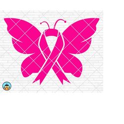 butterfly cancer ribbon svg, breast cancer svg, cancer awareness svg, cancer survivor svg, fight cancer svg, cricut, sil
