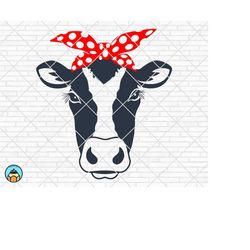 cow with bandana svg | cow bandana svg | cow face svg | heifer svg | cow head svg | bandana svg | cow cut file | cute co