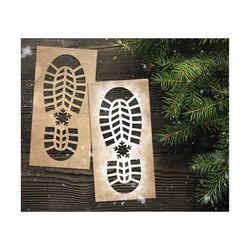 santa footsteps svg, santa foot print, santa boot svg, santa shoe stencil svg, santa shoe print, laser cut, cricut, glow