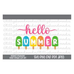 hello summer svg, hello summer png, summer sayings svg, summer vibes svg, summer shirt svg, hello summer popsicle svg, s