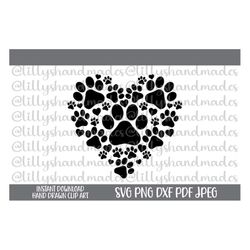 paw heart svg heart paw svg, dog love svg dog paw print svg, dog paw svg cat paw svg, heart paw print svg paw print hear