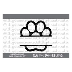 dog paw monogram svg, dog paw print svg dog paw svg, animal paw svg cat paw svg, cat paw monogram svg cat paw print svg,