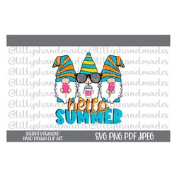 hello summer svg, summer gnome svg, hello summer png, sweet summer svg, cute summer svg summer fun svg, summer svg desig