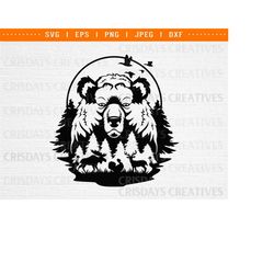 bear svg file, bear in the woods, bear mountain svg, mountains svg, bear in the wild svg, deer svg buck vinyl decal desi