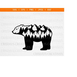 bear mountain svg| forest svg| bear forest svg| outdoor svg| forest and bear decor, bear forest, woodland animal, forest