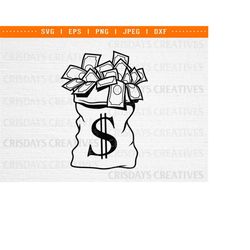 money bag, money bag png, money bag svg, money svg, bag of money svg, money bag clipart, cut files, dxf, png
