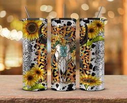 Western Tumbler Png ,Cowhide Tumbler Png,Cowhide Skull Western Tumbler Wrap 27