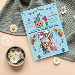 personalized file custom birthday cocomelon invitation png, cocomelon birthday invitation png, printable birthday