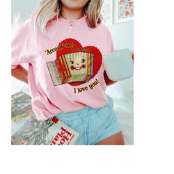 Retro Valentines Day Comfort Colors Shirt, Accordion Funny Valentines Shirt Gift for Her, Vintage Valentine Tee, Valenti