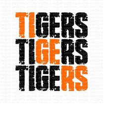 Tigers SVG, Tigers Grunge SVG, Tigers Mascot PNG, Digital Download, Cut File, Sublimation, Clipart (includes svg/dxf/png