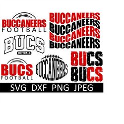 buccaneers svg bundle, buccaneers png, bucs svg, digital download, cut files, sublimation, clipart (6 individual svg/dxf