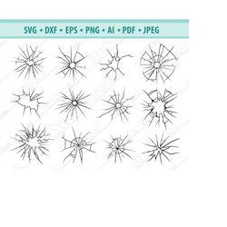 cracked glass svg, broken glass svg, shattered glass svg,cracked clipart, svg files for cricut, bullet hole svg, glass c