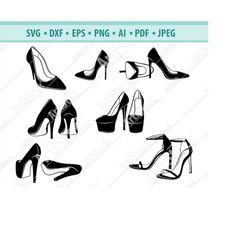 high heels shoes svg,  high heel pump shoe svg, woman shoes svg, cocktail shoes svg, shoes silhouette, digital cut file