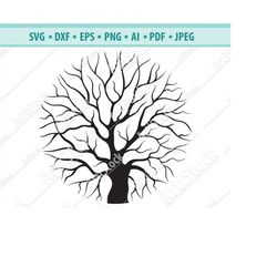 tree svg, rown tree svg, bare tree svg, autumn tree svg, tree silhouette, round wood svg, tree clipart, branch svg file,