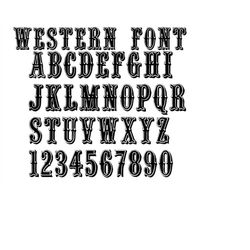 western font svg, western alphabet svg, western letters and numbers svg for cricut