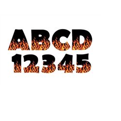 burning letters alphabet svg, burning letters alphabet clipart, flame font svg for cricut