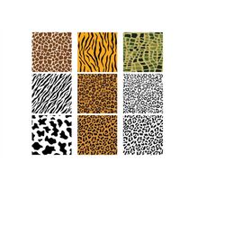 animal print svg bundle, animal skin svg, animal pattern svg, animal print cut files, animal print clipart